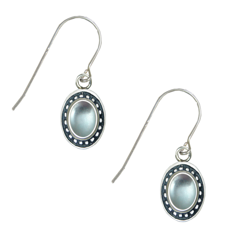 Sterling Silver Blue Topaz Gemstone Drop Dangle Earrings